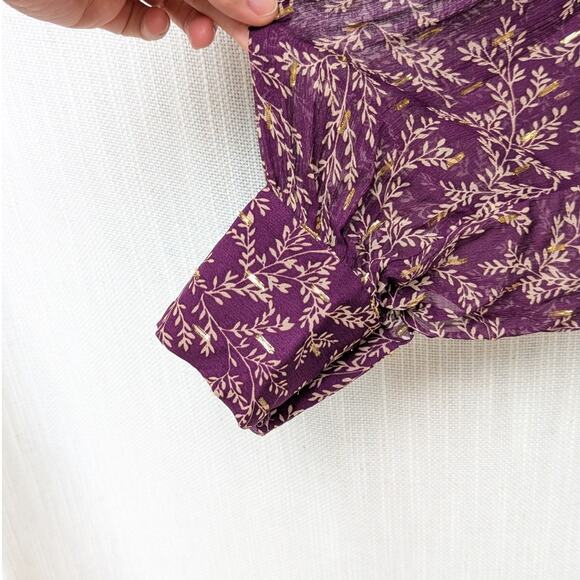 NWT Sézane Purple Robe Priscilla Floral Backless Midi Maxi Dress, size 40/L - Picture 8 of 11